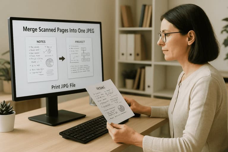merge study notes or homework pages into one file